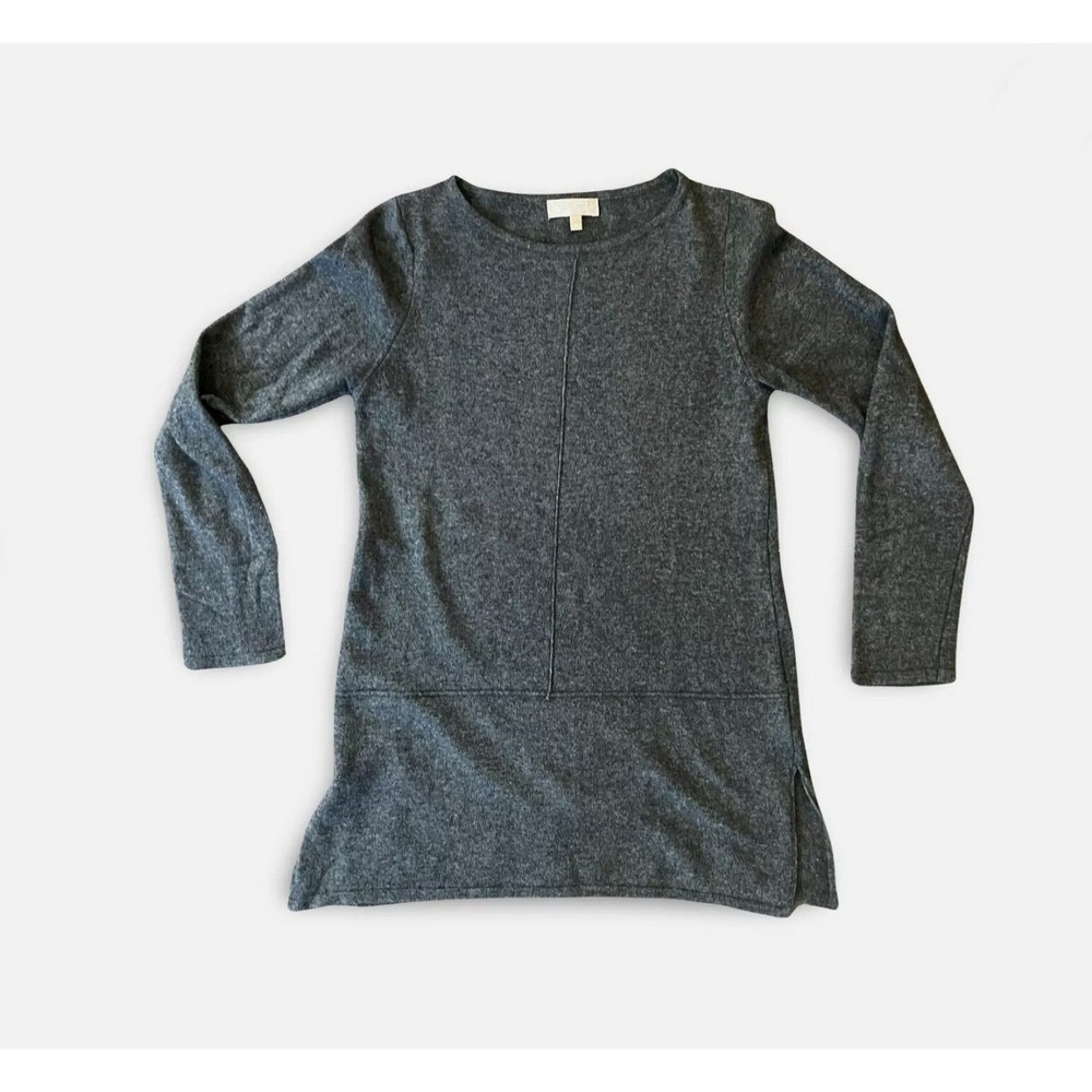 Benedetta B. Merino Wool Cashmere Tunic Sweater Grey Long Sleeve Made in Italy M